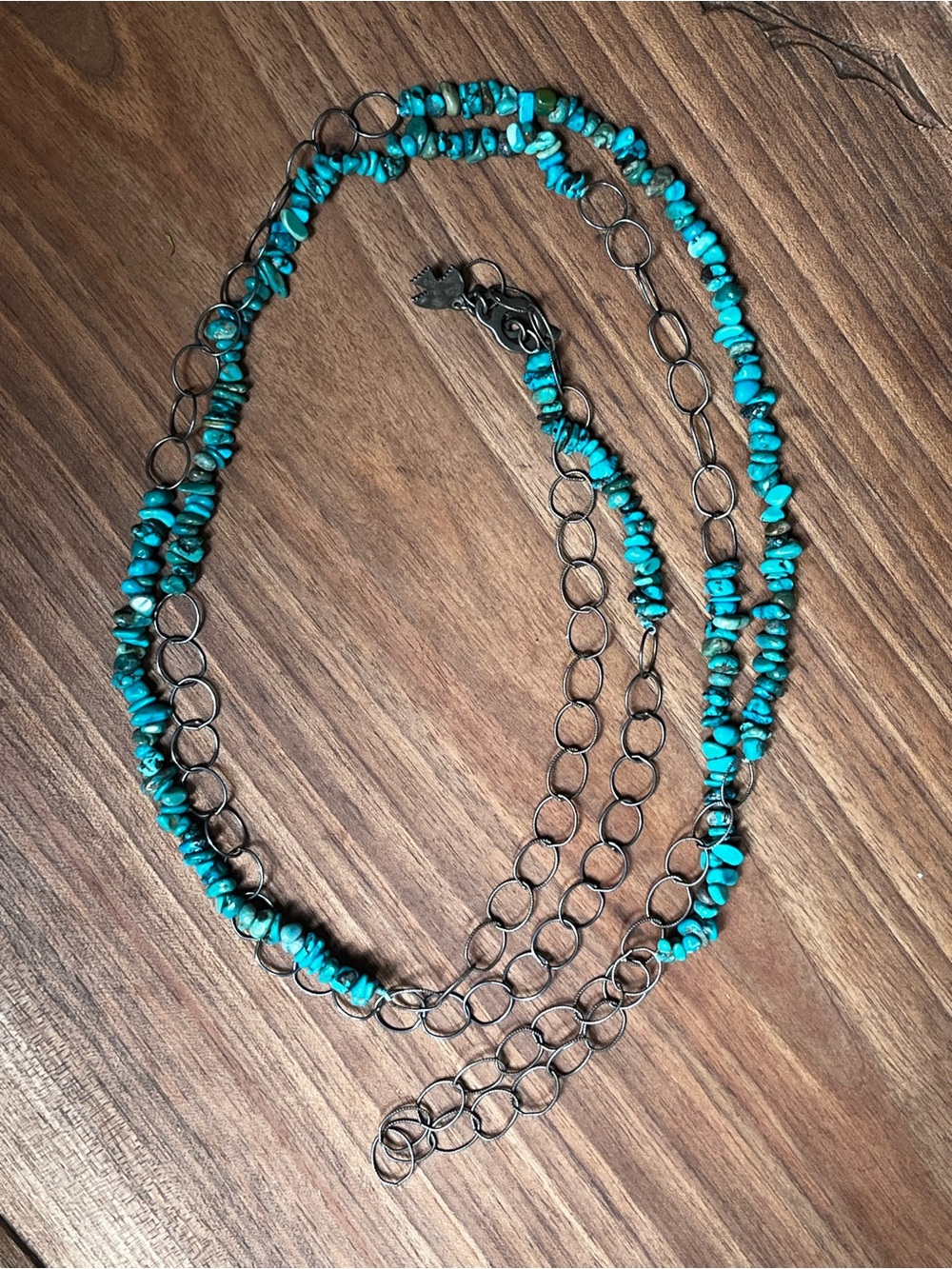 Peyote Bird Turquoise Bead Silver Multi-Strand Necklace - Women Jewelry
